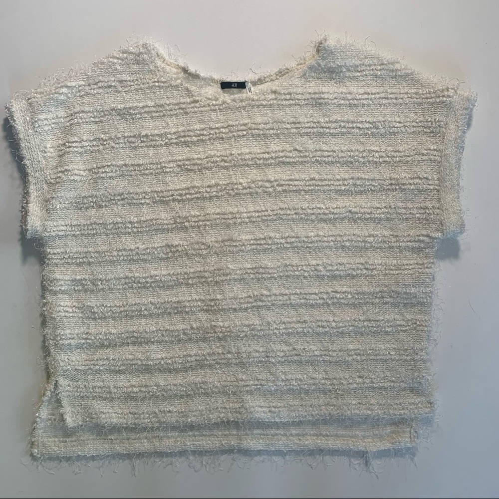 Women’s XL short sleeve sweater, sparkly & fuzzy!